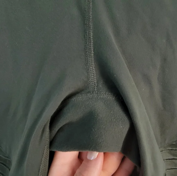 Alo Yoga Moto Legging Ribbed Green Women's Size Large Gym Athleisure Sporty - Picture 8 of 9